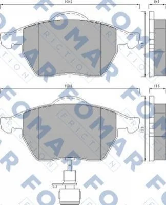 Тормозные колодки передние дисковые FOMAR FO 495781 (фото 1)