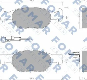Тормозные колодки передние дисковые FOMAR FO 624381