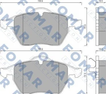 Тормозные колодки передние дисковые FOMAR FO 625181