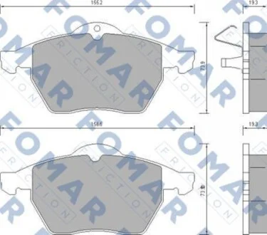 Гальмівні колодки передні дискові FOMAR FO628781