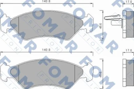 Тормозные колодки передние дисковые FOMAR FO 633481