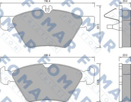 Гальмівні колодки передні дискові FOMAR FO 639081