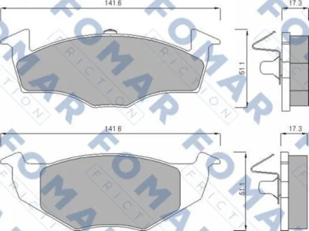 Тормозные колодки передние дисковые FOMAR FO 643081