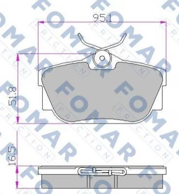 Гальмівні колодки дискові FOMAR FO 646881 (фото 1)