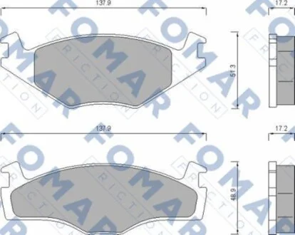 Тормозные колодки передние дисковые FOMAR FO 647481