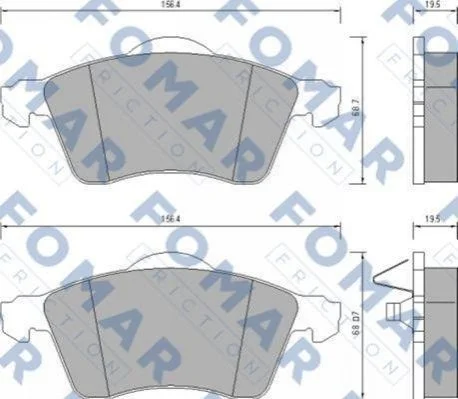 Гальмівні колодки передні дискові FOMAR FO 647781 (фото 1)