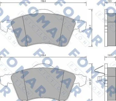 Гальмівні колодки передні дискові FOMAR FO 647781