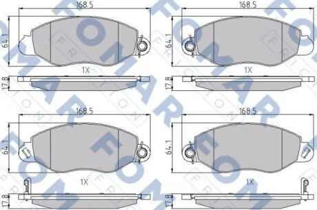 Гальмівні колодки передні дискові FOMAR FO 684781