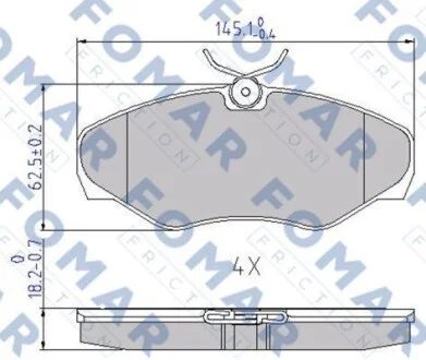 Тормозные колодки передние дисковые FOMAR FO 692681