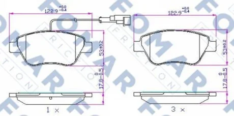 Гальмівні колодки передні дискові FOMAR FO 693781