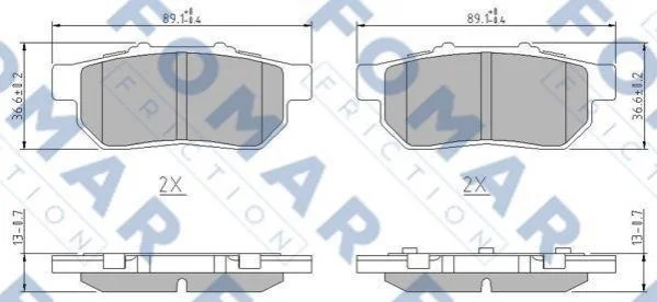 Колодки тормозные дисковые (комплект 4 шт.)) FOMAR FO 902681 (фото 1)