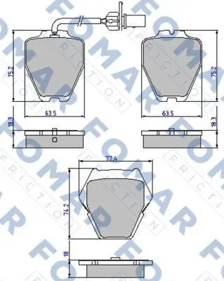 Колодки гальмівні дискові (комплект 4 шт) FOMAR FO 903581 (фото 1)