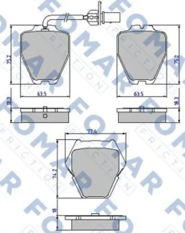 Колодки гальмівні дискові (комплект 4 шт) FOMAR FO 903581