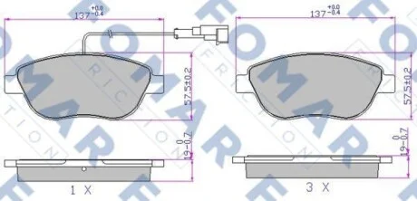 Гальмівні колодки передні дискові FOMAR FO 907681
