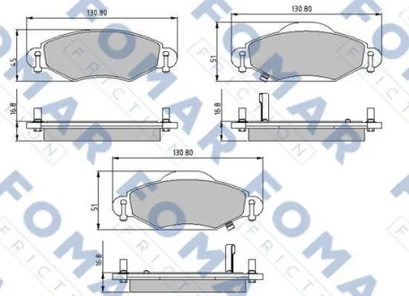 Тормозные колодки передние дисковые FOMAR FO 913081