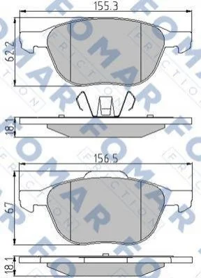 Гальмівні колодки передні дискові FOMAR FO 914581 (фото 1)