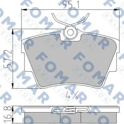 Гальмівні колодки задні дискові FOMAR FO 920281 (фото 1)