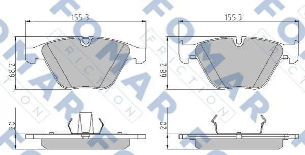 Гальмівні колодки передні дискові FOMAR FO 922681 (фото 1)