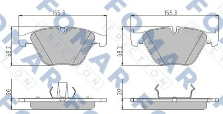 Гальмівні колодки передні дискові FOMAR FO 922681
