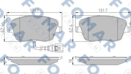 Тормозные колодки передние дисковые FOMAR FO 922881