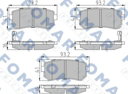 Тормозные колодки дисковые FOMAR FO 924081