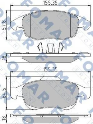 Гальмівні колодки передні дискові FOMAR FO 929981 (фото 1)