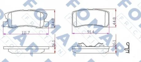 Гальмівні колодки передні дискові FOMAR FO 931681