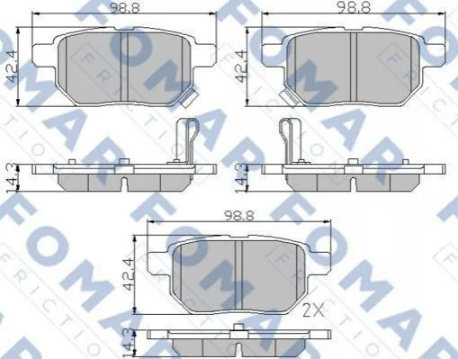 Гальмівні колодки дискові FOMAR FO 933481 (фото 1)