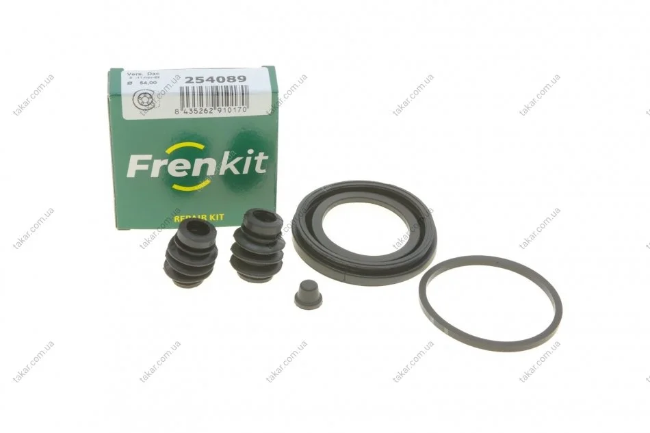 Ремкомплект гальмівного супорта переднього CHEVROLET Lacetti 04-13, Aveo T200 03-08, Nubira 05-11; DAEWOO Nubira 03-05, Nubira 99-03, Lacetti Premiere 09-11, Nubira 97-01, Gentra 13- FRENKIT 254089 (фото 1)