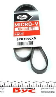 Поликлиновый ремень 6 ребер Gates 6PK1090XS