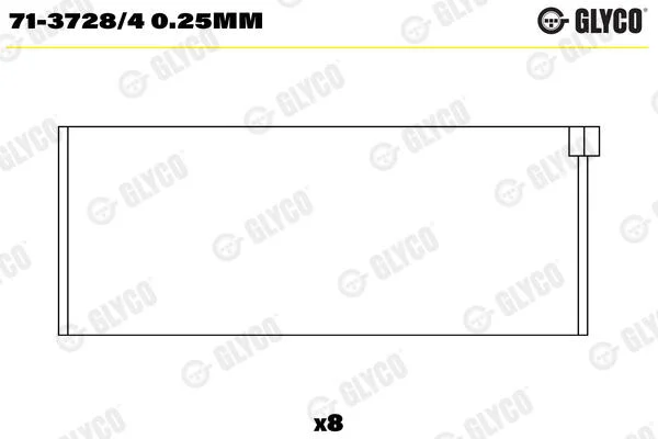 Подшипник шатуна (к-кт) Glyco 71-3728/4 0.25MM (фото 1)