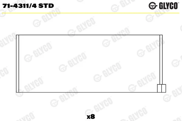 Підшипник шатуна (к-кт) Glyco 71-4311/4 STD (фото 1)