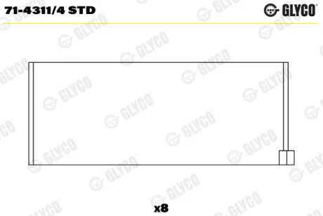 Підшипник шатуна (к-кт) Glyco 71-4311/4 STD