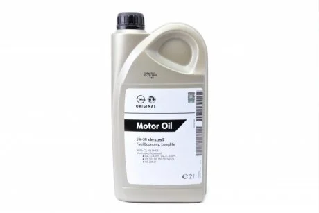 Моторное масло 2 л 5W30 Дизельный, Бензиновый Синтетическое GM 93165555