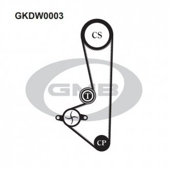 Ремонтный комплект для замены ремня газораспределительного механизма GMB GKDW0003 (фото 1)