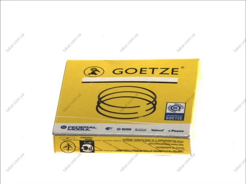 Кольцо поршневое на 1 цилиндр, комплект. GOETZE 08-124800-00 (фото 1)