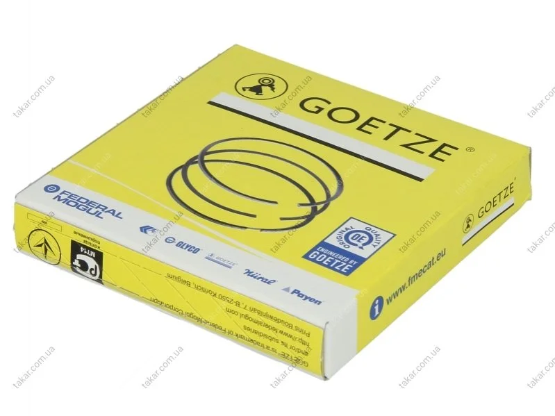 Кольцо поршневое на 1 цилиндр, комплект. GOETZE 08-137507-10 (фото 1)