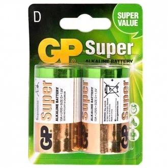 Батарейка SUPER ALKALINE 1.5V 13A-U2 лужна, LR20, D GP 00000028628