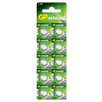 Батарейка ALKALINE Cell A76-U10 лужна, A76, LR44 GP 00000043546