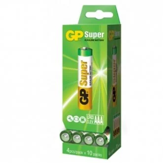 Батарейка SUPER ALKALINE 1.5 24A-PD40-S4 лужна, LR03 AAA GP 00000051520