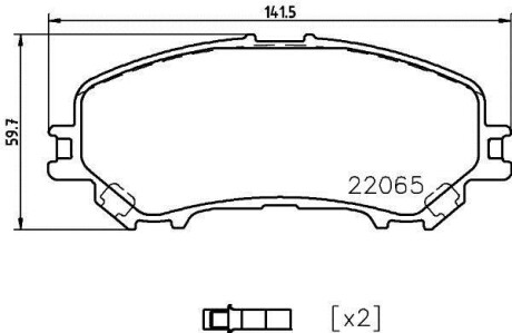 Колодки гальмівні дискові комплект; передн. HELLA 8DB355021861