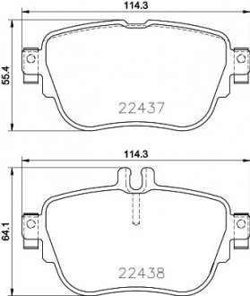 Колодки тормозные дисковые комплект; задн. / MB E-class W213 2016> HELLA 8DB355025781