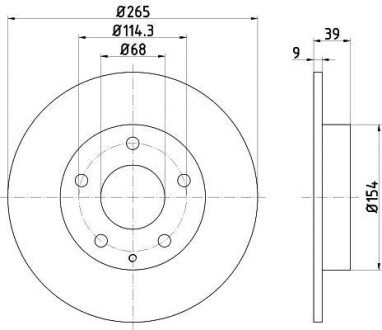 Диск тормозной с покрытием PRO; задн. HELLA 8DD355120461