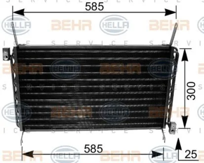 Радиатор кондиционера (Конденсатор) без осушителя HELLA 8FC 351 035-671