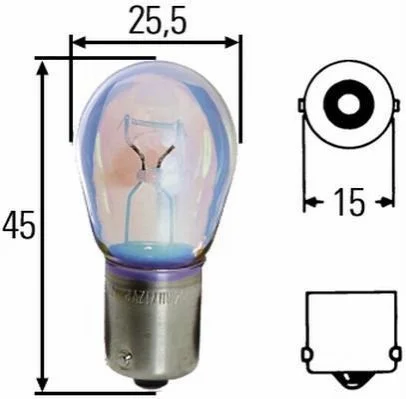 Лампа накаливания STANDARD P21W 12V 21W BA 15s HELLA 8GA002073121 (фото 1)