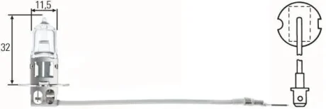 Лампа галогенная PK22s, H3 HELLA 8GH002090251