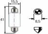 Лампа накаливания, 24V 15W SV 8,58 HELLA 8GM002091261 (фото 1)