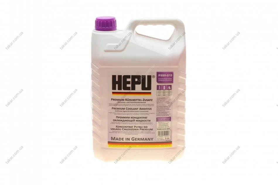 Антифриз-концентрат бузковий, -80 ° C, G13, 5 л HEPU P999-G13-005 (фото 1)