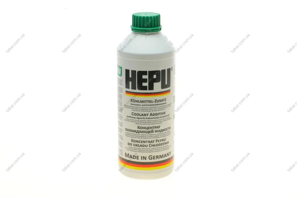Антифриз-концентрат зеленый, -80 °C, G11, 1,5 л HEPU P999-GRN (фото 1)