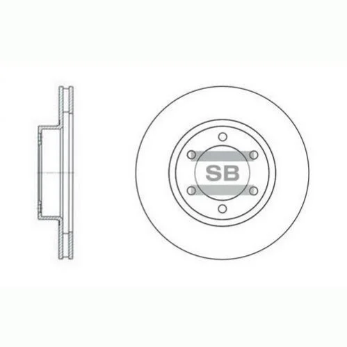 Торзмозной диск двухсторонний на передний мост вентилируемый 6 Hi-Q (SANGSIN) SD4004 (фото 1)